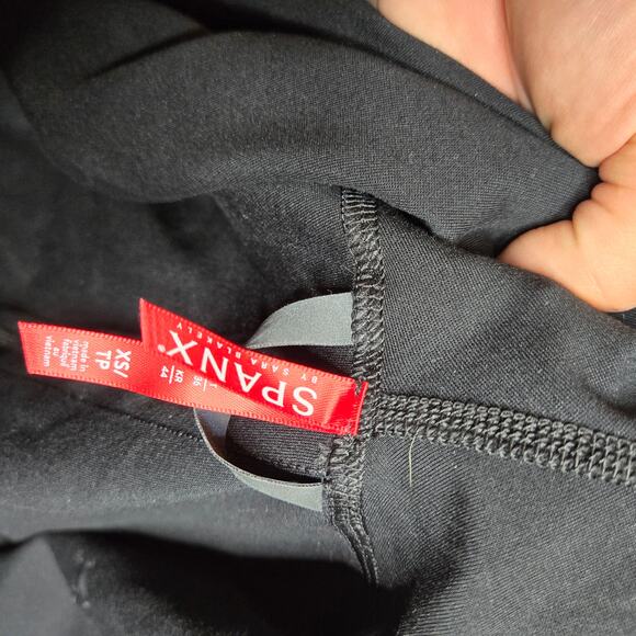 Spanx Black Drape Front Faux Leather Jacket Size: XS - Picture 7 of 7